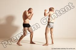 Underwear Martial art Man - Man White Moving poses Slim Short Blond Dynamic poses Academic